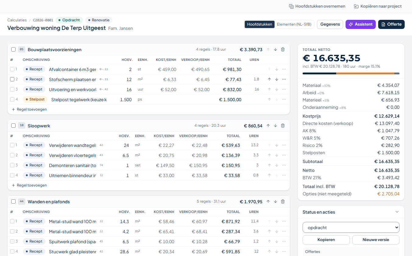 De calculatie-editor